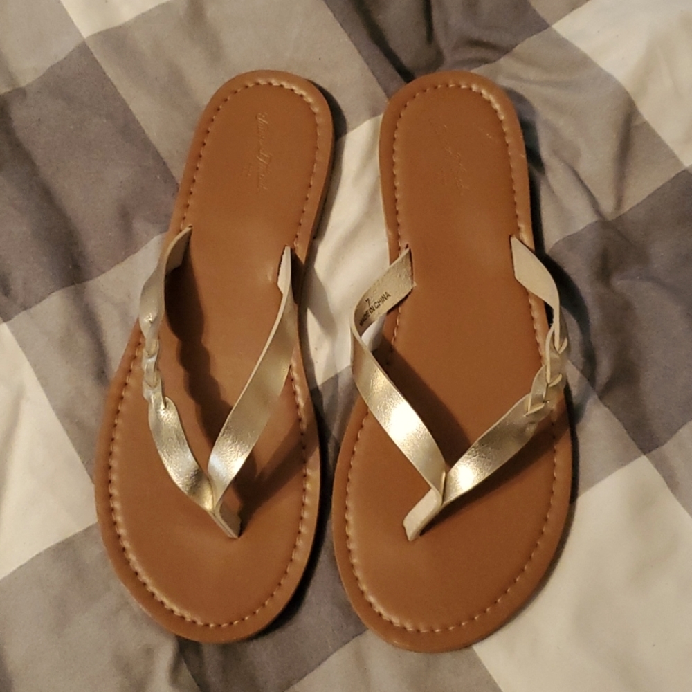 Gold Flip Flops